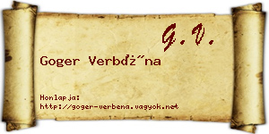 Goger Verbéna névjegykártya